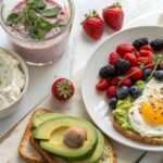 High-Protein Breakfast Spread with Yogurt, Eggs, and Avocado Toast